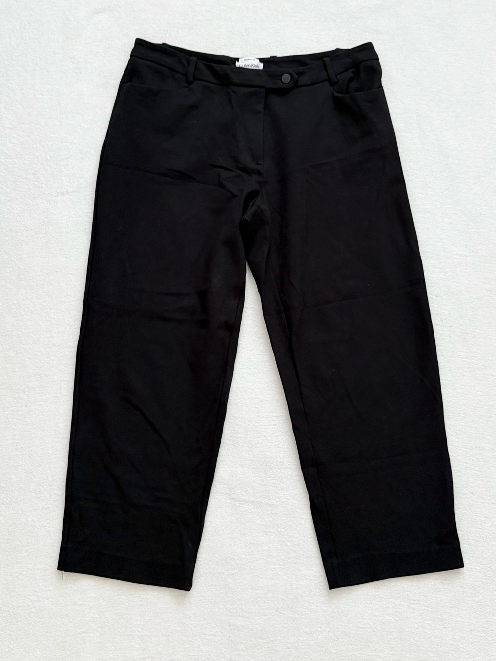 Calvin Klein Black Modern Fit Cropped Pants Stretch Office